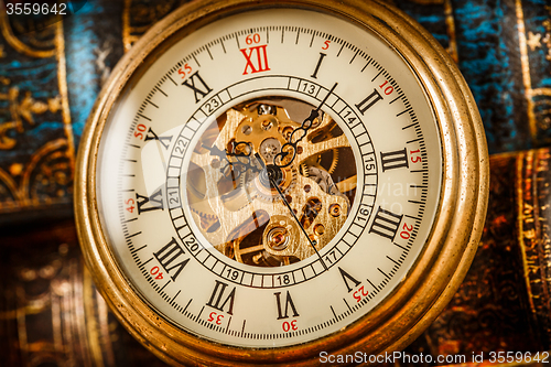 Image of Close up on vintage clock