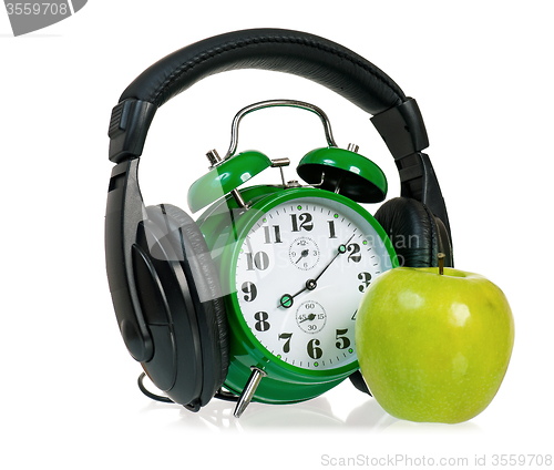 Image of Clock with headphones