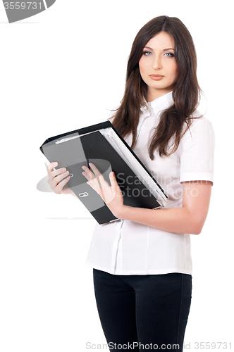 Image of Woman with folders