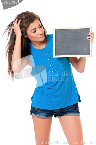 Image of Girl with blackboard
