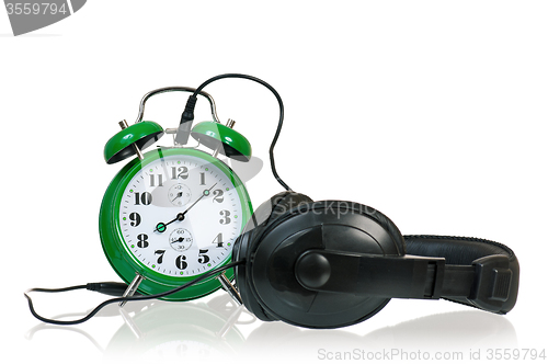 Image of Clock with headphones