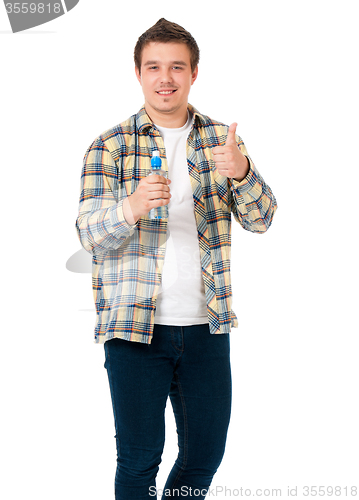 Image of Man with bottle of water