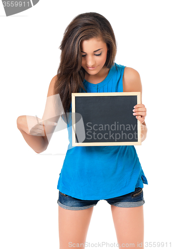 Image of Girl with blackboard