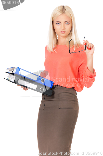 Image of Woman with folders