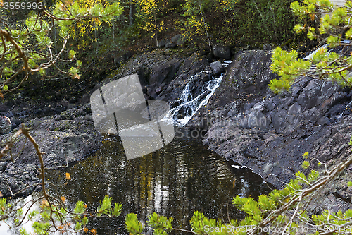 Image of Girvas waterfall on ancient volcano
