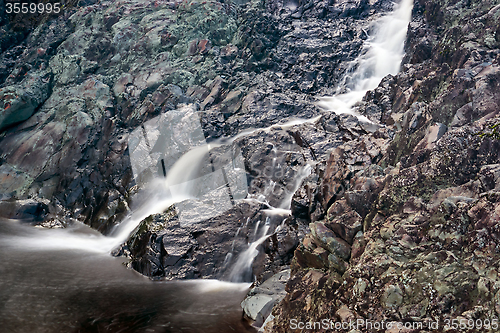 Image of Girvas waterfall in Karelia on an ancient volcano