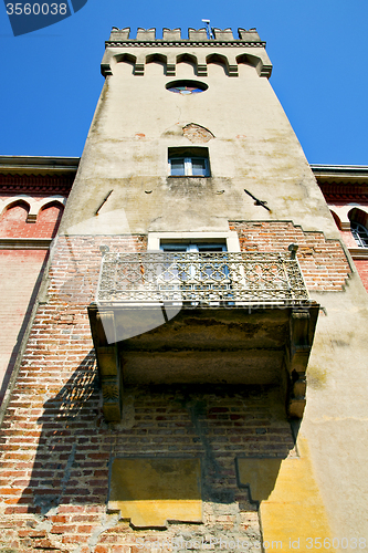 Image of venegono  abstract in  italy     and church tower sunny day