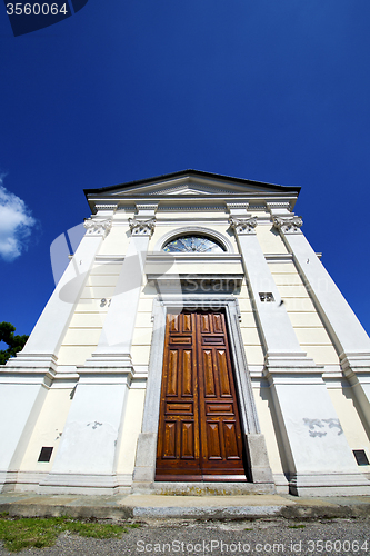 Image of sumirago old architecture in  italy    and church in sunny day