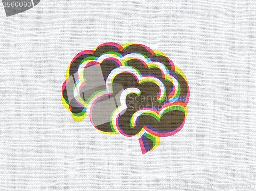 Image of Medicine concept: Brain on fabric texture background