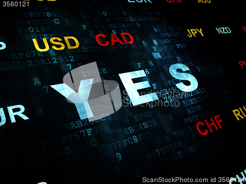Image of Finance concept: Yes on Digital background
