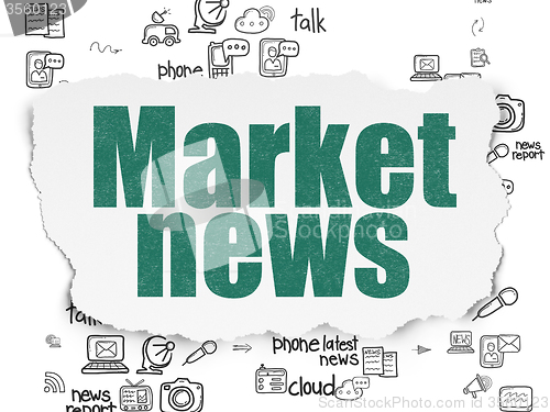 Image of News concept: Market News on Torn Paper background
