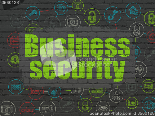 Image of Protection concept: Business Security on wall background