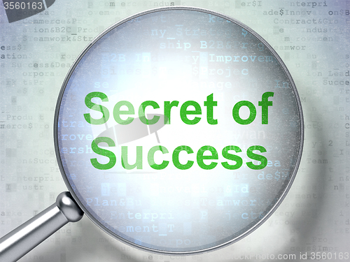 Image of Business concept: Secret of Success with optical glass