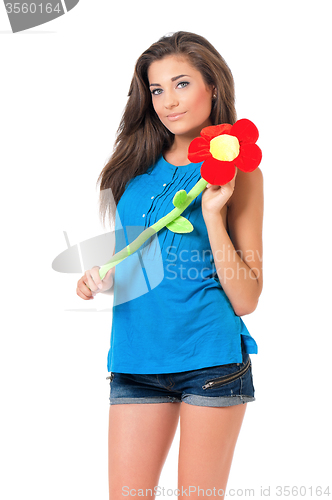 Image of Girl with big flower