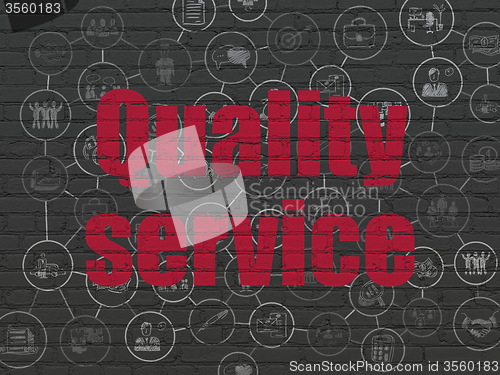 Image of Business concept: Quality Service on wall background