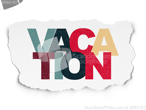 Image of Travel concept: Vacation on Torn Paper background