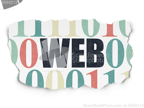 Image of Web development concept: Web on Torn Paper background