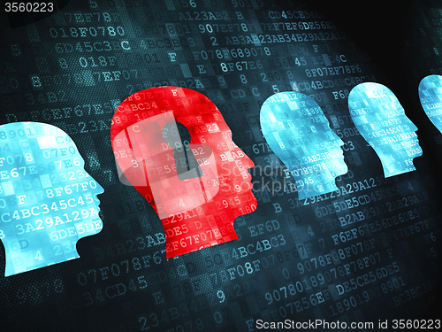 Image of Finance concept: Head With Keyhole on digital background