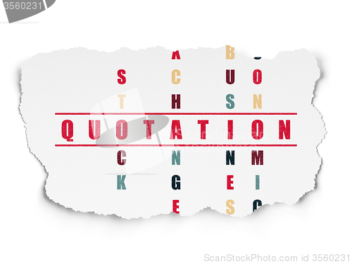 Image of Money concept: Quotation in Crossword Puzzle