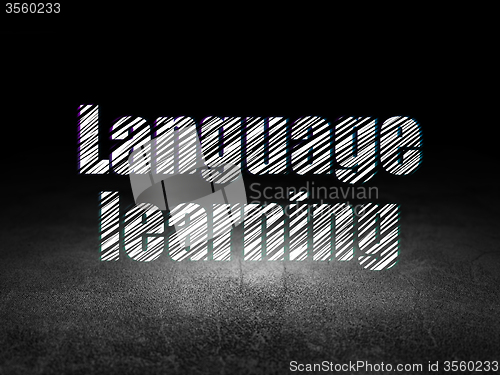 Image of Learning concept: Language Learning in grunge dark room