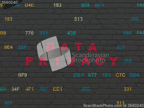Image of Security concept: Data Privacy on wall background