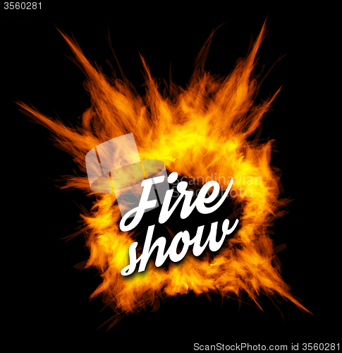 Image of Fire show vector illustration with fire 