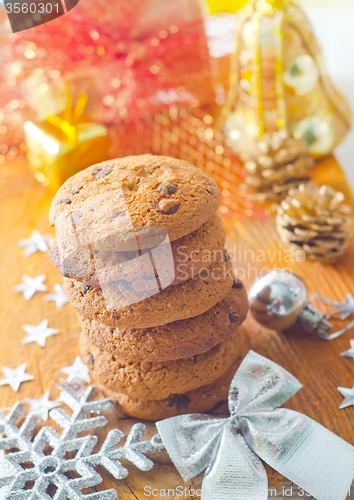 Image of Cookies for christmas on the wooden board