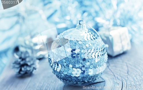 Image of Silver balls and cristmas decoration