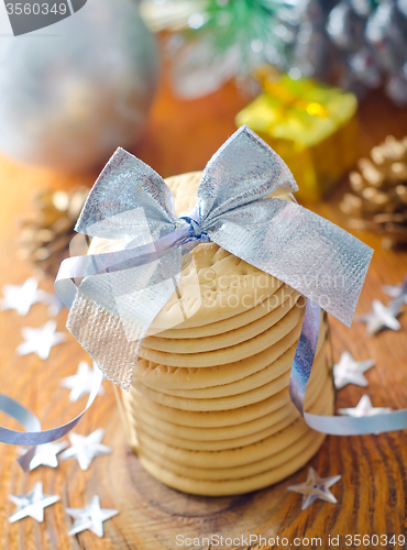 Image of cookies and christmas decoration