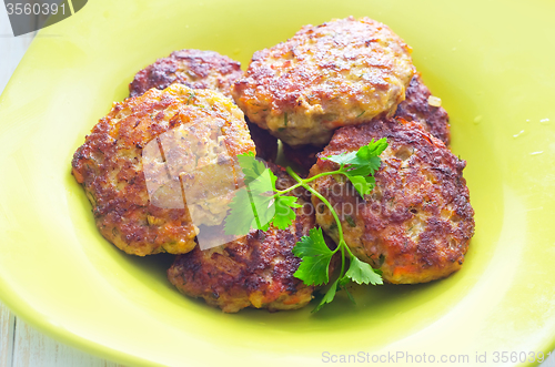Image of cutlets on the green plate