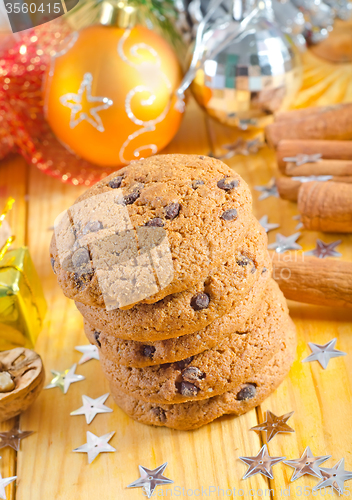 Image of cookies and christmas decoration