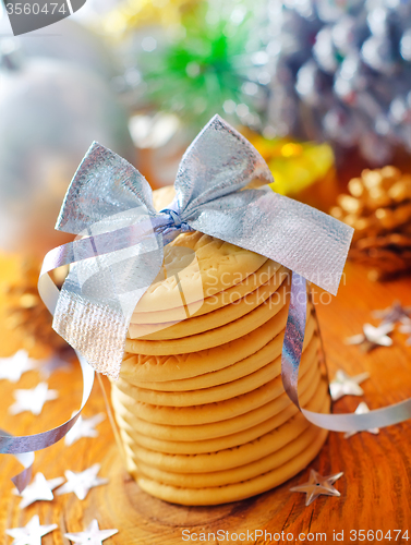 Image of cookies and christmas decoration