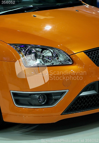 Image of Front of orange car
