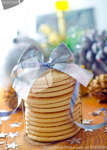 Image of cookies and christmas decoration