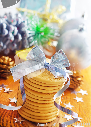 Image of cookies and christmas decoration