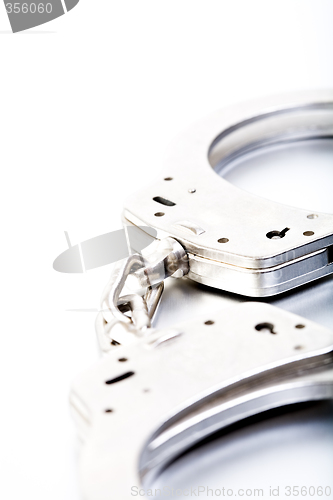 Image of handcuffs closeup high key