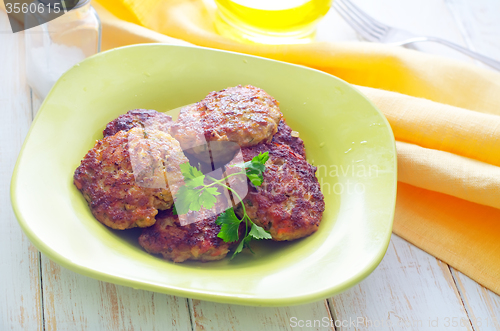 Image of cutlets on the green plate