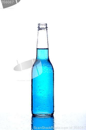 Image of bottle blue on white