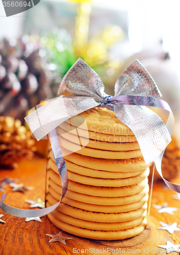 Image of cookies and christmas decoration