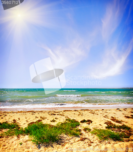 Image of Sea in Crimea, sea and blue  sky