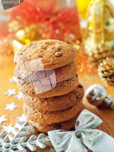 Image of Cookies for christmas on the wooden board
