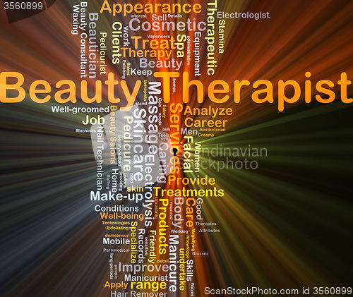 Image of Beauty therapist background concept glowing