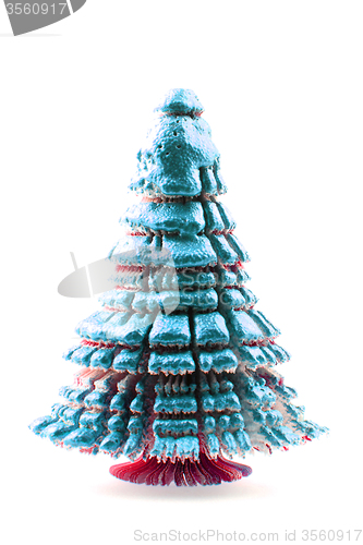 Image of christmas tree from the paper and gold 