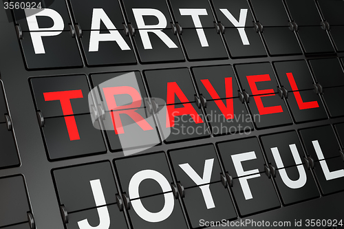 Image of Holiday concept: Travel on airport board background