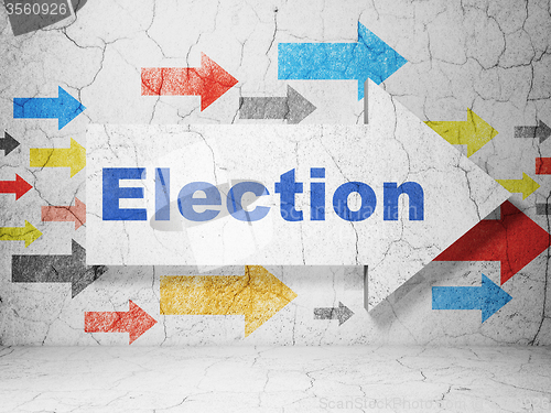 Image of Political concept: arrow with Election on grunge wall background