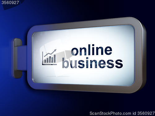 Image of Business concept: Online Business and Growth Graph on billboard background
