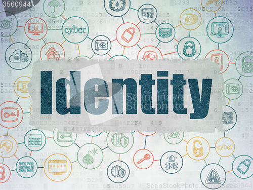Image of Safety concept: Identity on Digital Paper background