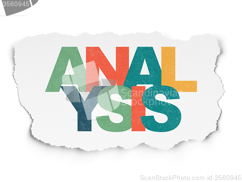 Image of Marketing concept: Analysis on Torn Paper background