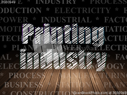 Image of Manufacuring concept: Printing Industry in grunge dark room