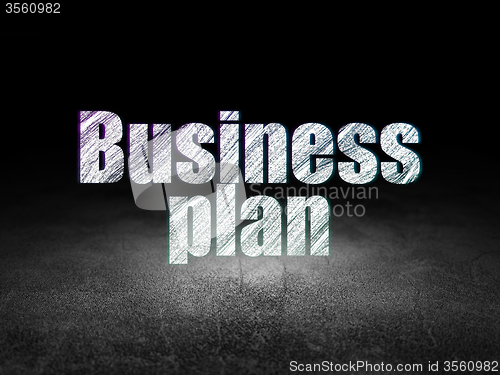 Image of Finance concept: Business Plan in grunge dark room
